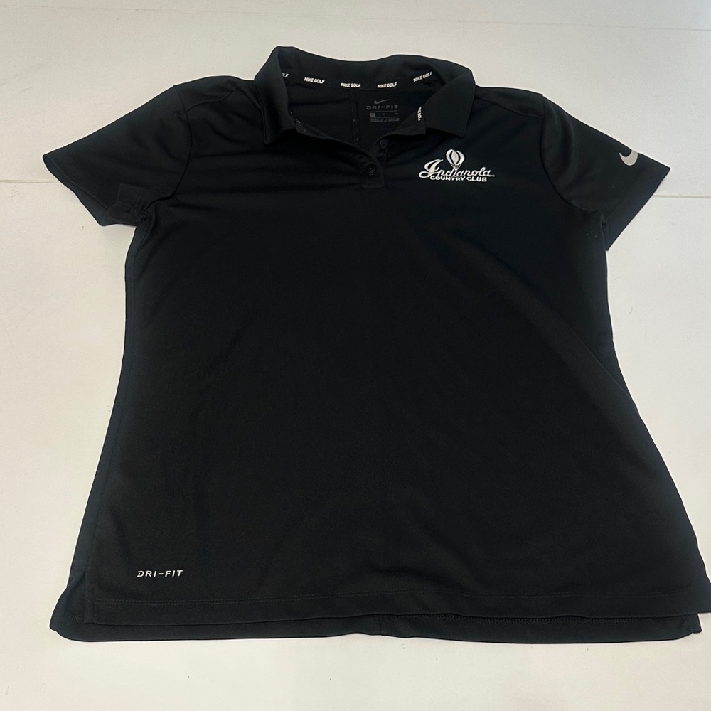 Nike Golf Dri-Fit Black Polo Shirt with White Logo